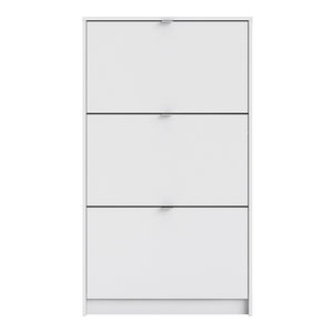 Shoes Shoe cabinet w. 3 tilting doors and 2 layers