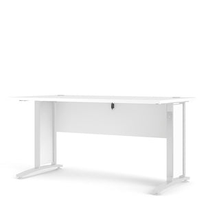 Prima Desk 150 cm in White with White legs