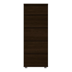 Nova Narrow Chest of 5 Drawers in Dark Walnut