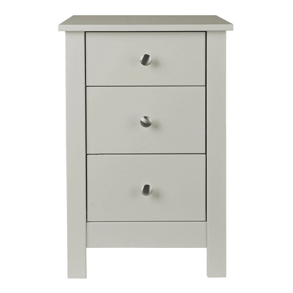 Florence 3 drawer bedside in Soft Grey