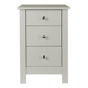 Florence 3 drawer bedside in Soft Grey