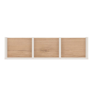 4KIDS 70 cm sectioned wall shelf in light oak and white high gloss