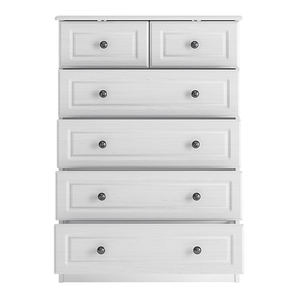 Hampshire 2 plus 4 chest of drawers in white textured MDF and white melamine