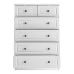 Hampshire 2 plus 4 chest of drawers in white textured MDF and white melamine