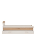 4KIDS Single bed with under drawer with lilac handles