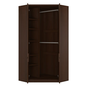 Pello Corner Wardrobe in Dark Mahogany