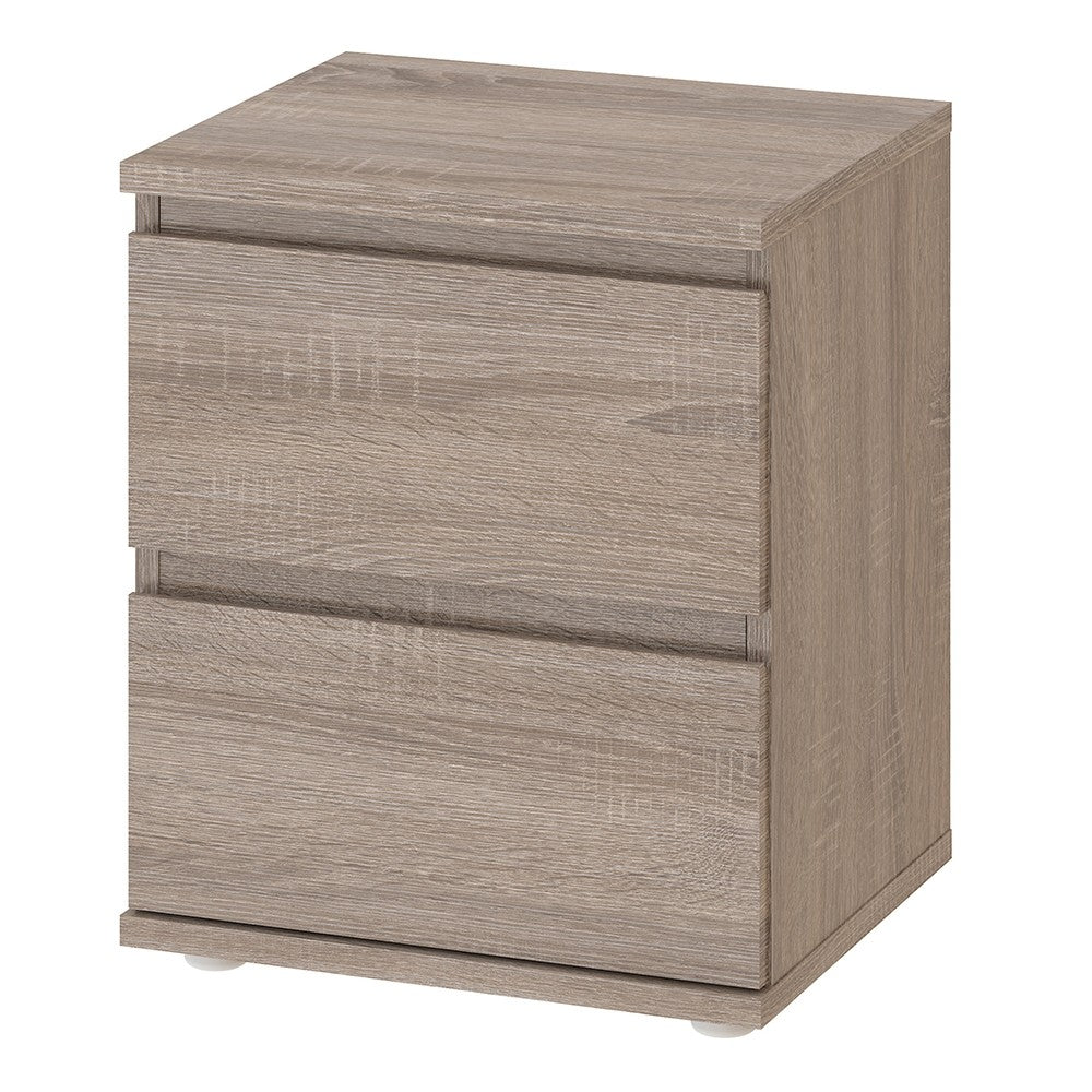 Nova Bedside 2 Drawer in Truffle Oak