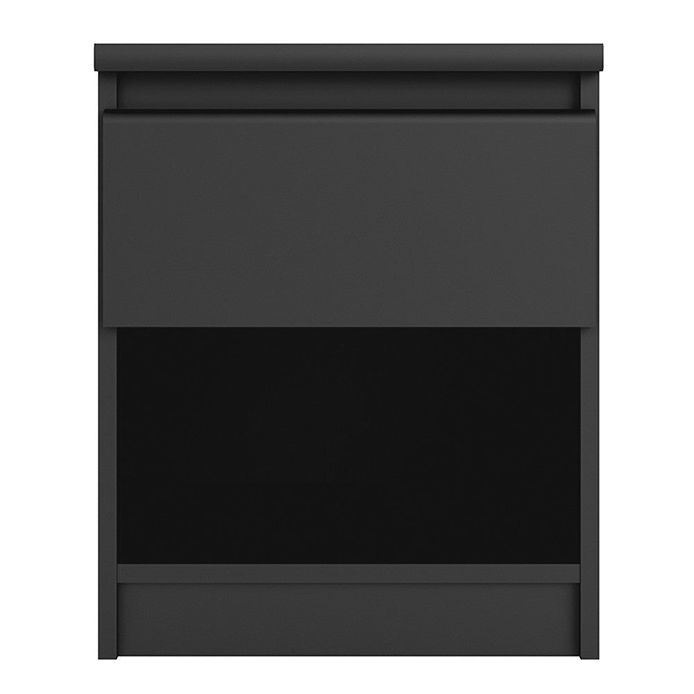 Naia Bedside - 1 Drawer 1 Shelf in Black Matt