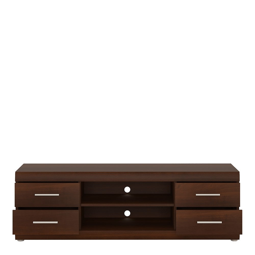 Imperial Wide 4 Drawer TV Cabinet in Dark Mahogany Melamine