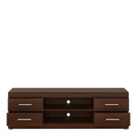 Imperial Wide 4 Drawer TV Cabinet in Dark Mahogany Melamine