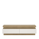 Lyon 2 drawer TV cabinet in Riviera Oak/White High Gloss