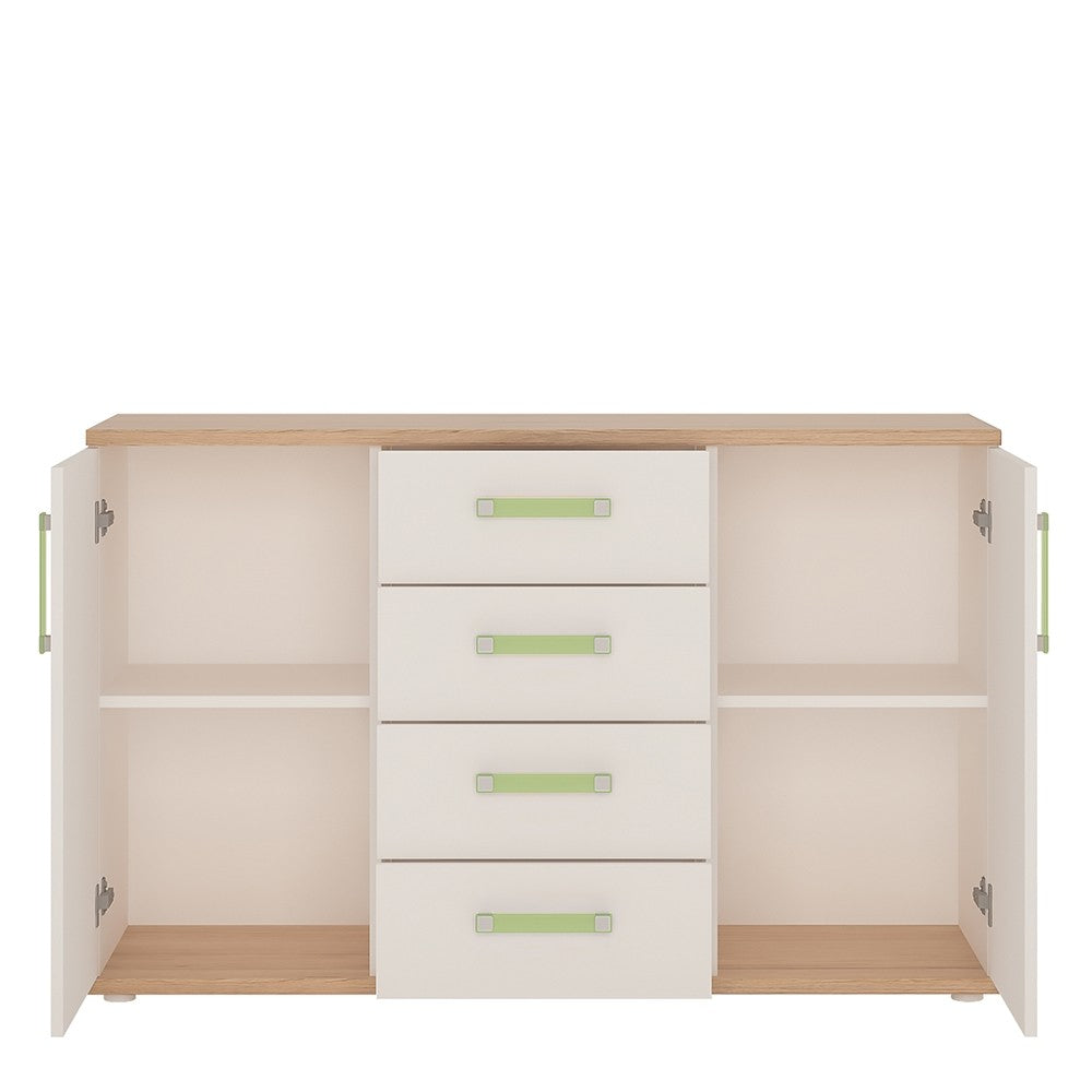 4KIDS 2 door 4 drawer sideboard with lemon handles