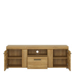 Cortina 2 door 1 drawer tall TV cabinet in Grandson Oak