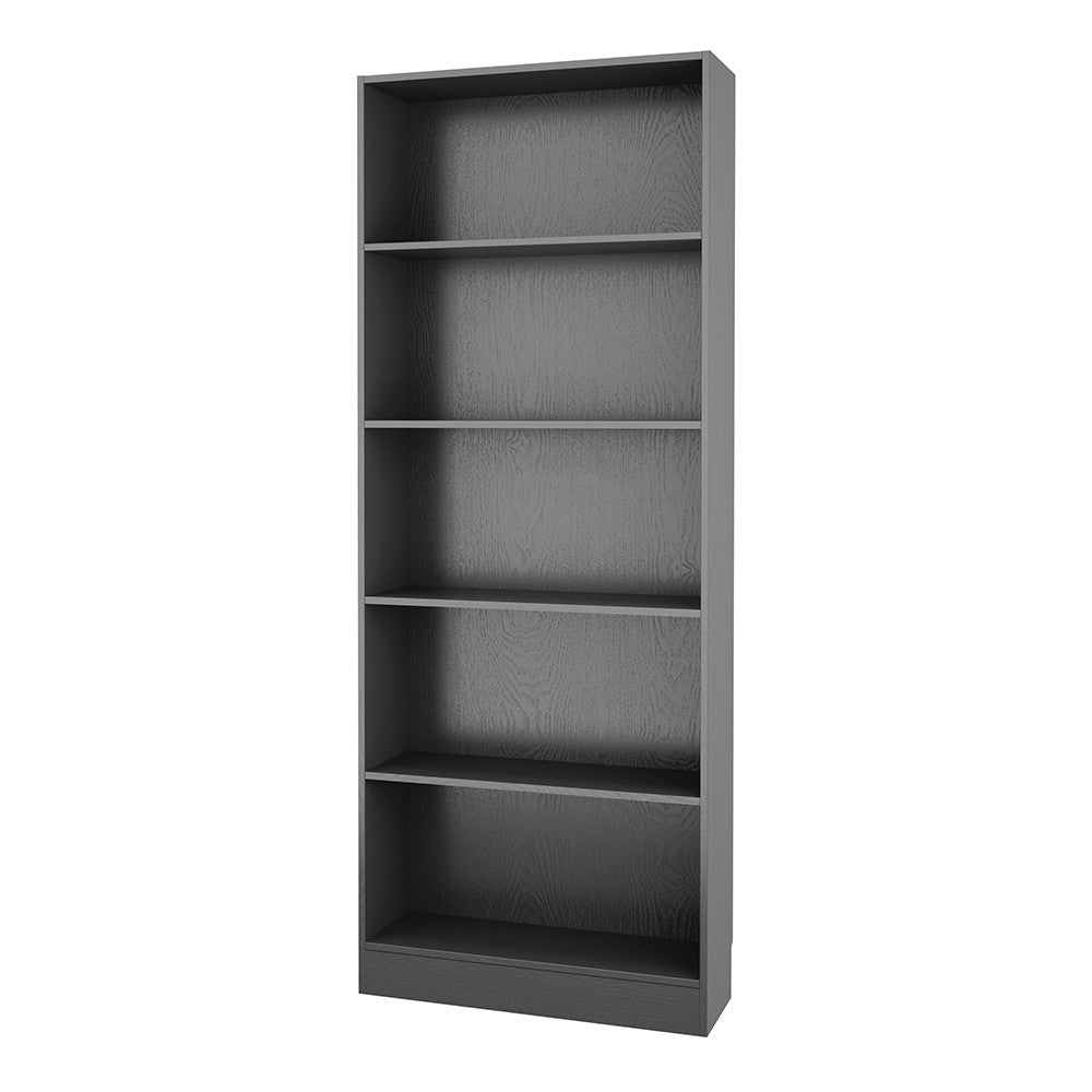 *Basic Tall Wide Bookcase (4 Shelves) in Black Woodgrain