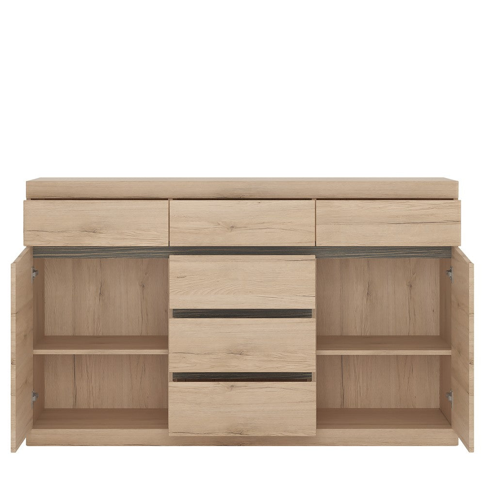 Kensington Living 2 door 3+3 drawer sideboard in Oak