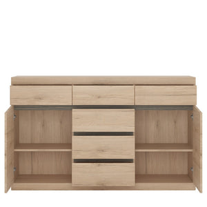 Kensington Living 2 door 3+3 drawer sideboard in Oak