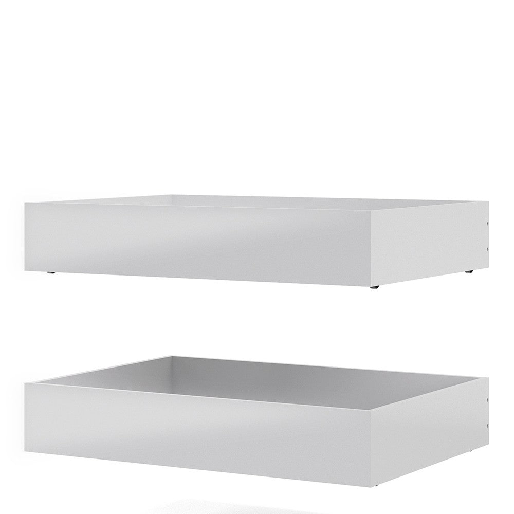 Naia Set of 2 Underbed Drawers (for Single or Double beds) in White High Gloss