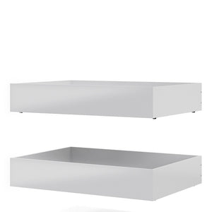 Naia Set of 2 Underbed Drawers (for Single or Double beds) in White High Gloss