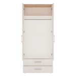 4KIDS 2 door 2 drawer wardrobe with lilac handles