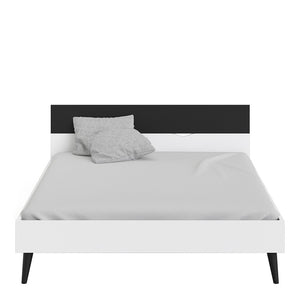 Oslo Euro King Bed (160 x 200) in White and Black Matt