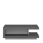 Lyon Designer coffee table in Platinum/Light Grey Gloss