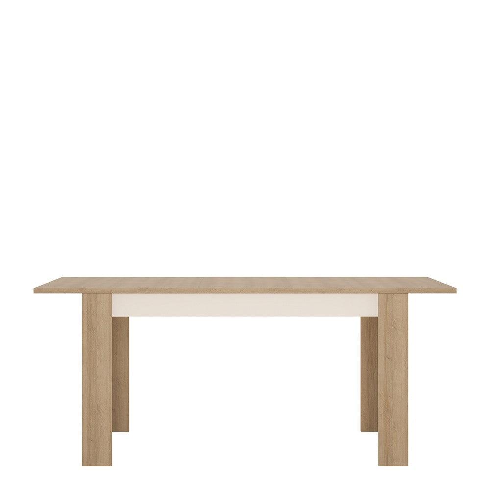 Lyon Medium extending dining table 140/180 cm in Riviera Oak/White High Gloss