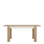 Lyon Medium extending dining table 140/180 cm in Riviera Oak/White High Gloss