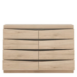 Kensington 4 + 4 Wide Chest of Drawers in Oak.