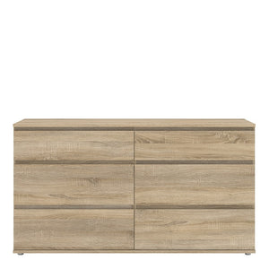 Nova Wide Chest of 6 Drawers (3+3) in Oak