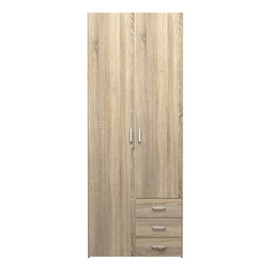 Space Wardrobe - 2 Doors 3 Drawers in Oak 2000