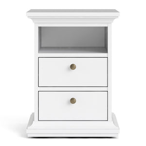 Paris Bedside 2 Drawers in White