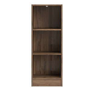 *Basic Low Narrow Bookcase (2 Shelves) in Walnut