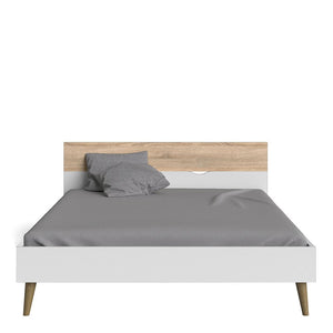 Oslo Euro King Bed (160 x 200) in White and Oak