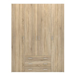 Space Wardrobe - 4 Doors 3 Drawers in Oak 2000