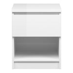 Naia Bedside - 1 Drawer 1 Shelf in White High Gloss