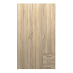 Space Wardrobe - 3 Doors 3 Drawers in Oak 2000