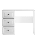 Hampshire 3 drawer dressing table in white textured MDF and white melamine