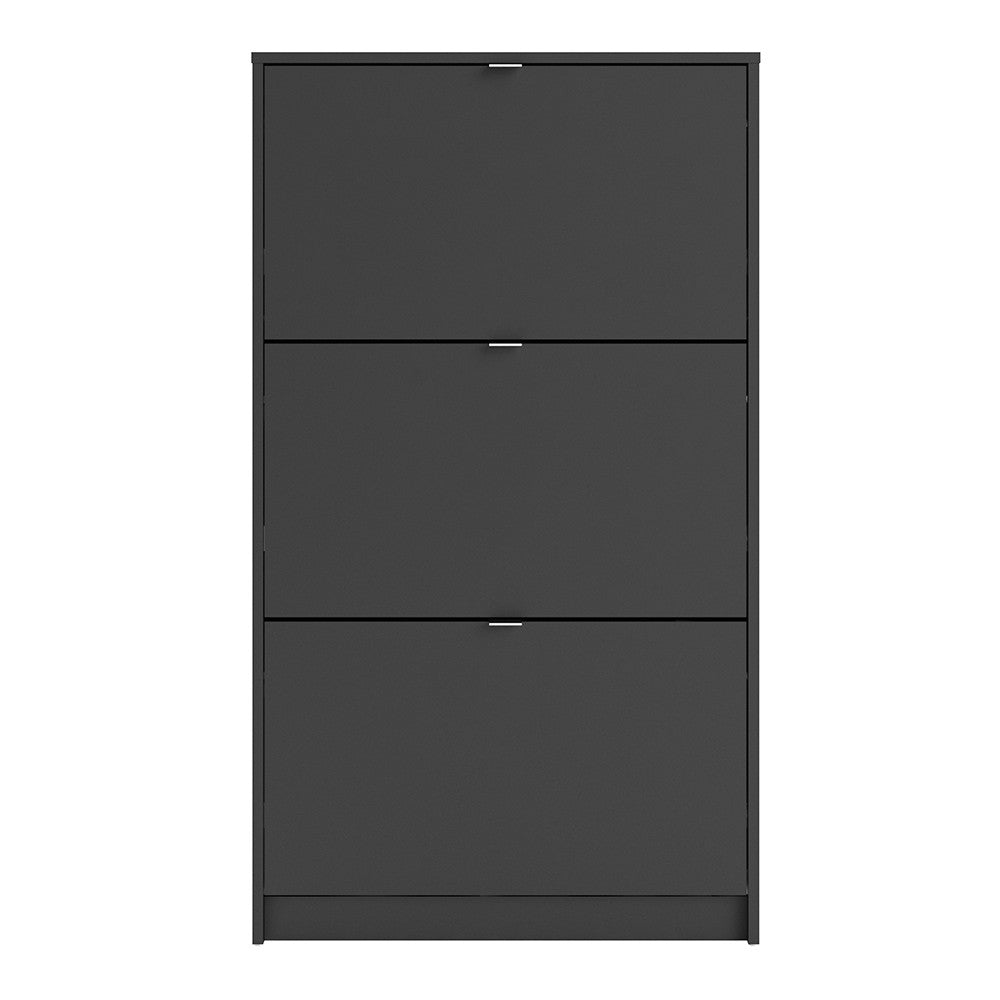 Shoes Shoe cabinet w. 3 tilting doors and 2 layers