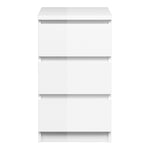 Naia Bedside - 3 Drawers in White High Gloss