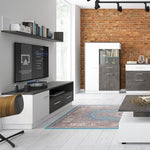 Zingaro 1 door 2 drawer wide TV cabinet