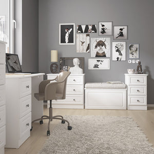 Hampshire 2 plus 4 chest of drawers in white textured MDF and white melamine