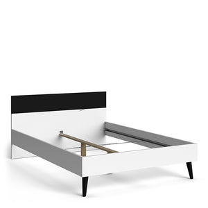 Oslo Euro Double Bed (140 x 200) in White and Black Matt