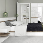 Chelsea Bedroom Super Kingsize Bed in white with an Truffle Oak Trim