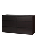 Nova Wide Chest of 6 Drawers (3+3) in Dark Walnut