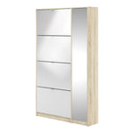 Shoes Shoe cabinet w. 4 tilting doors and 2 layers + 1 mirror door