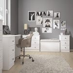 Hampshire 3 drawer dressing table in white textured MDF and white melamine