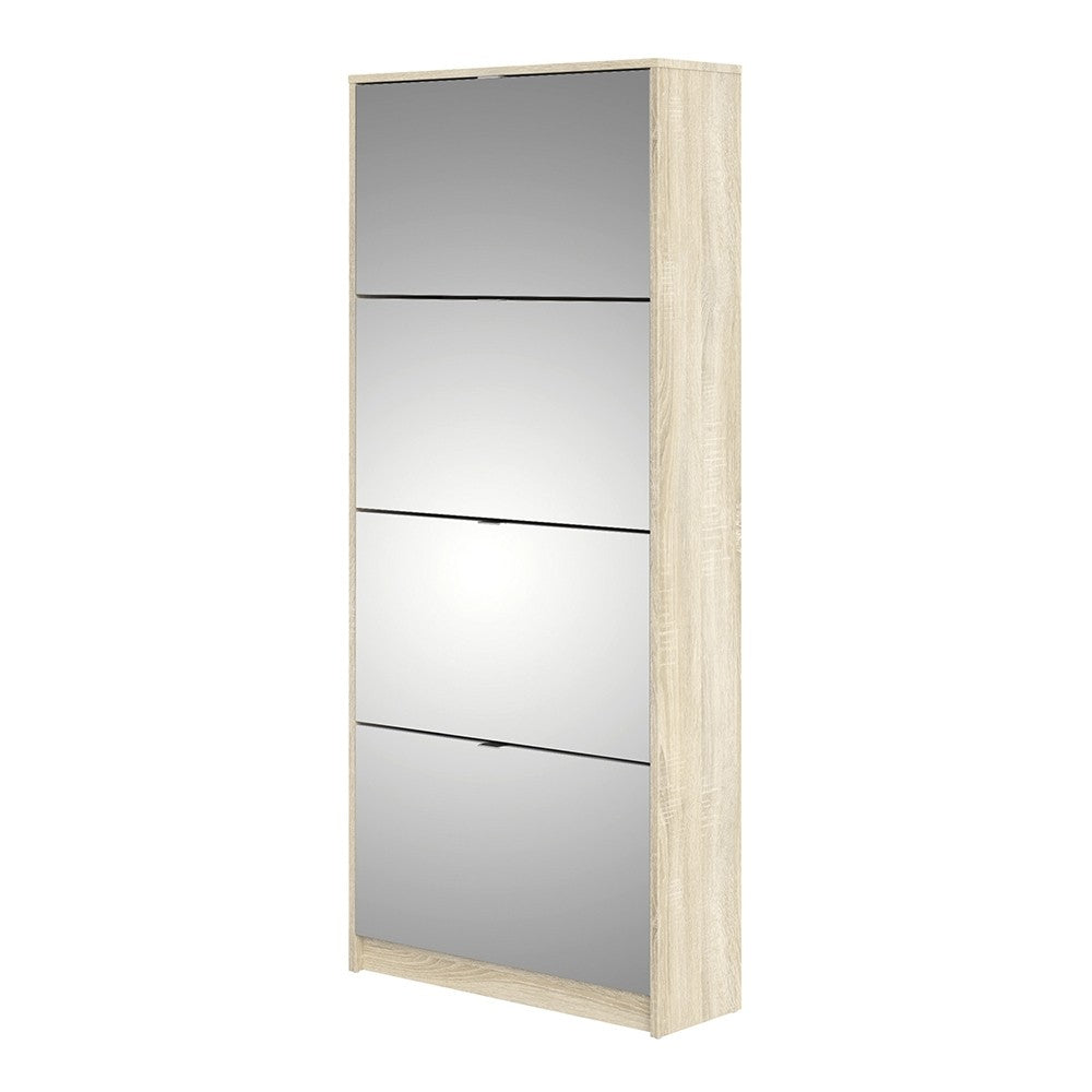 Shoes Shoe cabinet w. 4 mirror tilting doors and 2 layers