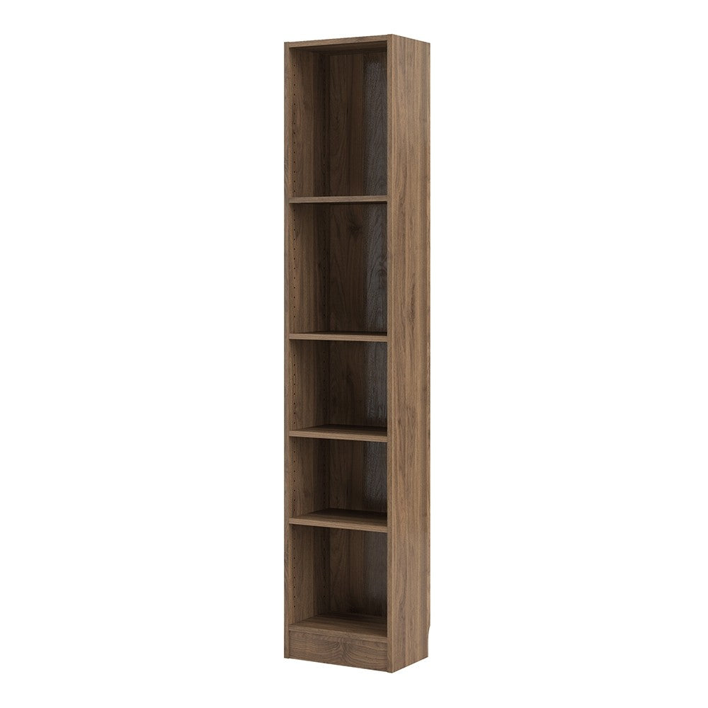 Basic Tall Narrow Bookcase (4 Shelves) in Walnut