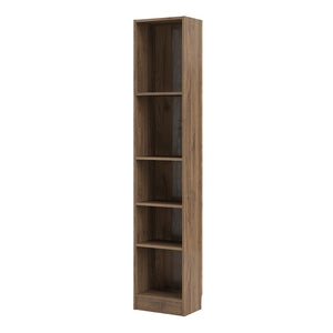 Basic Tall Narrow Bookcase (4 Shelves) in Walnut