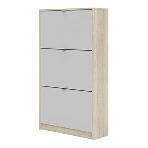 Shoes Shoe cabinet w. 3 tilting doors and 2 layers